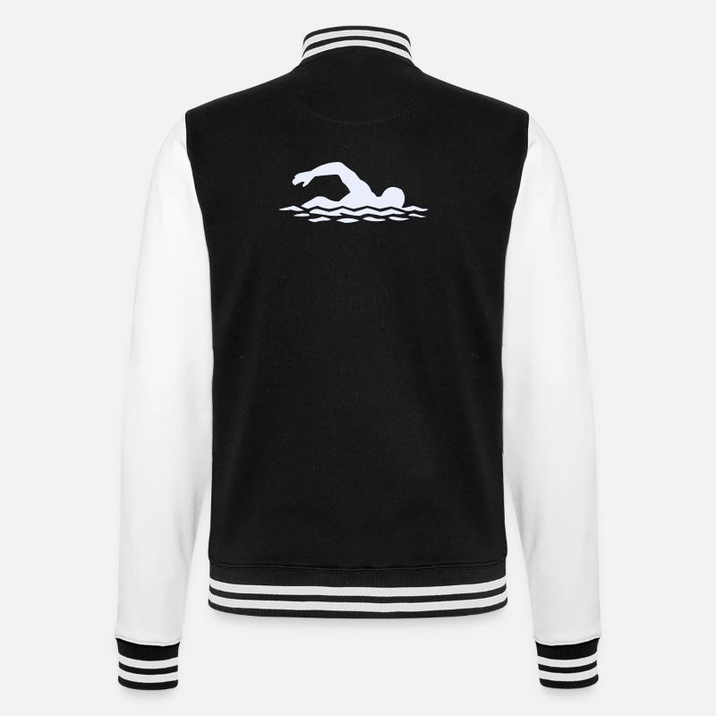 Float silhouette in water - College Sweat Jacket - black/white
