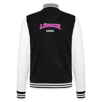 Lübeck Germany College Schriftzug Retro - College-Sweatjacke - Schwarz/Weiß - Hinten - Marisol (170cm)