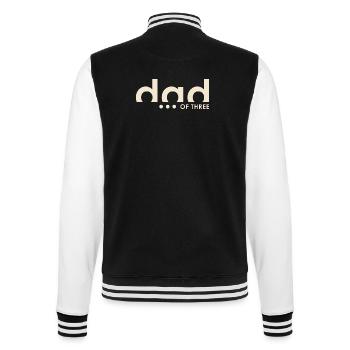 Dad of Three – Papa von drei Kindern - College-Sweatjacke - Schwarz/Weiß - Hinten - Marisol (170cm)