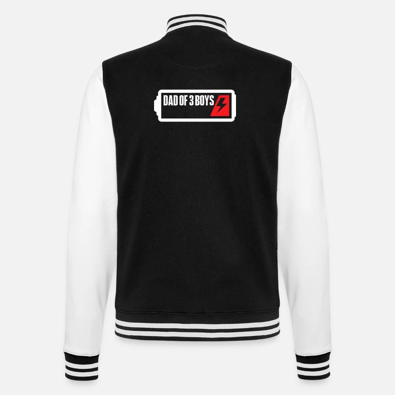 Père de 3 garçons - Veste Teddy - noir/blanc
