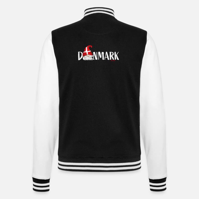 Danmark Lettering Gnome Denmark Flag - College Sweat Jacket - black/white
