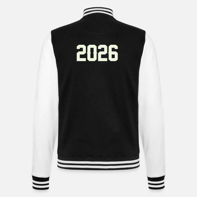 2026 - College-Sweatjacke - Schwarz/Weiß