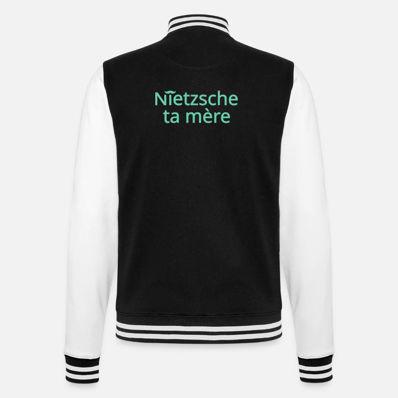 Nietzsche ta mère Vert Clair - Veste Teddy - noir/blanc