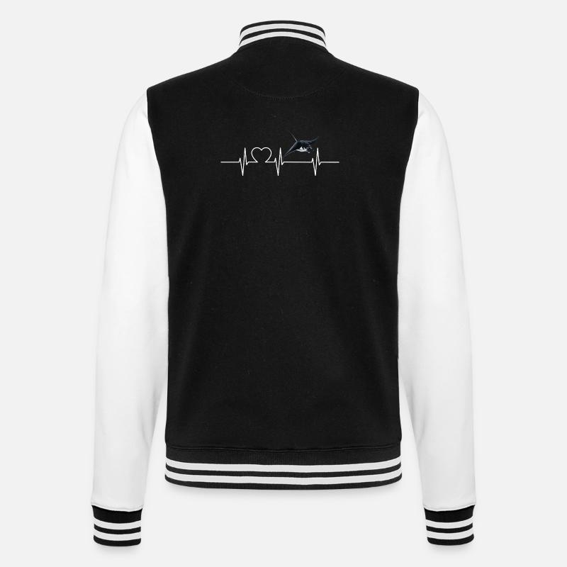Rochen Mantarochen - College-Sweatjacke - Schwarz/Weiß