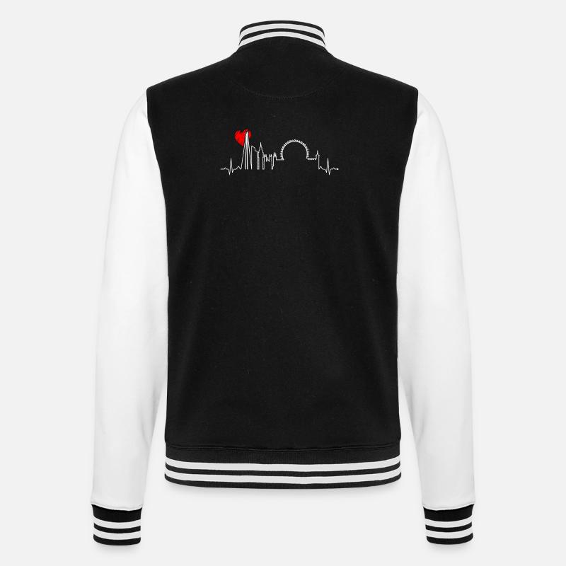 Battement de cœur urbain Skyline - Veste Teddy - noir/blanc