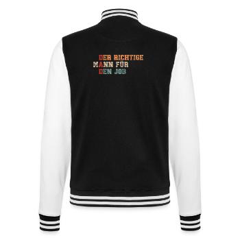 Dad - lustiger Spruch - College-Sweatjacke - Schwarz/Weiß - Hinten - Marisol (170cm)