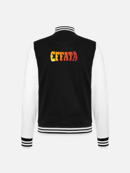 EFFATA - College Sweat Jacket - black/white