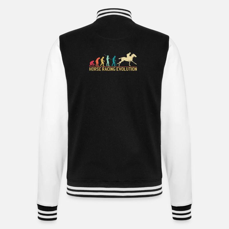 Horse Racing Evolution Design - College Sweat Jacket - black/white
