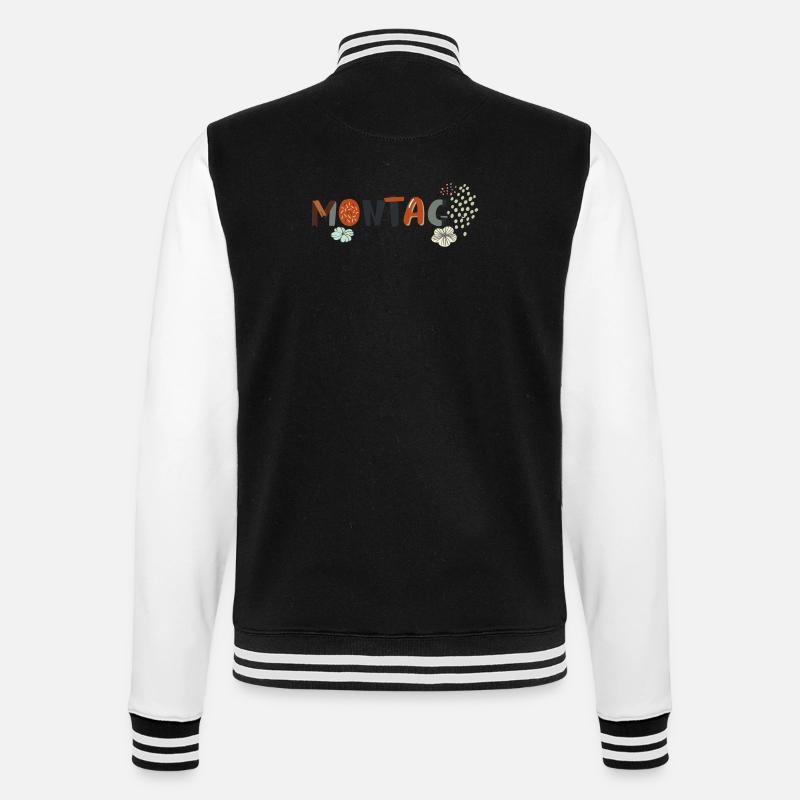 Lundi en semaine avec des fleurs - Veste Teddy - noir/blanc