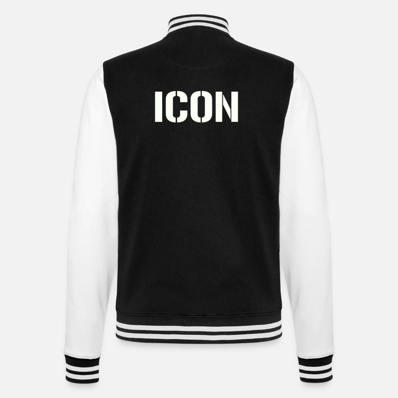 Icon - College-Sweatjacke - Schwarz/Weiß