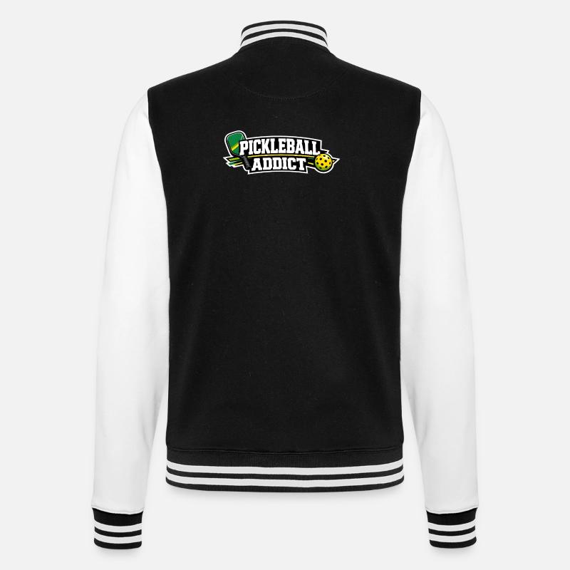 Pickleball Addict Logo - College-Sweatjacke - Schwarz/Weiß