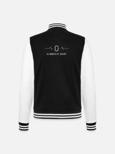 Climber At Heart Heartbeat - College Sweat Jacket - black/white