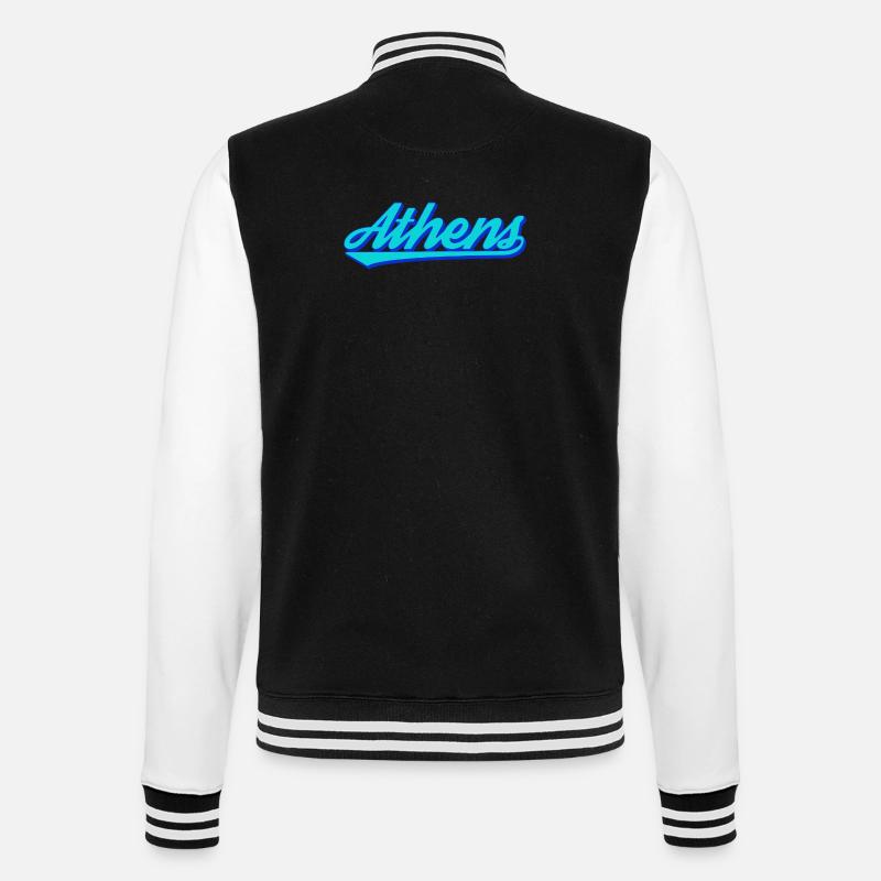 Athens Retro Script - College-Sweatjacke - Schwarz/Weiß
