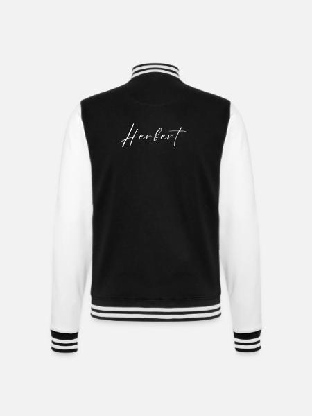 Herbert Name T-Shirt Geschenk Für Männer - College-Sweatjacke - Schwarz/Weiß
