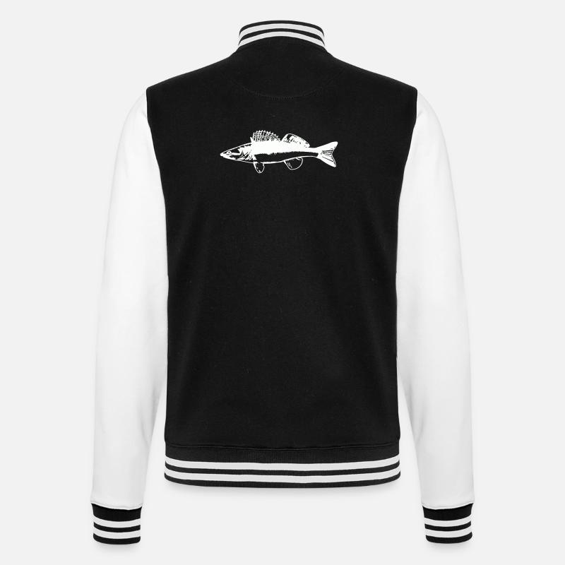 Fish with water movement - College Sweat Jacket - black/white