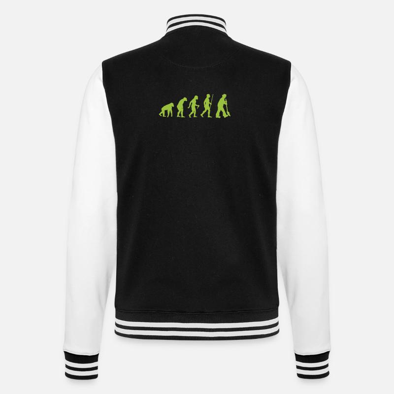 Evolution - vom Urmensch zum Gartenfreund - College-Sweatjacke - Schwarz/Weiß