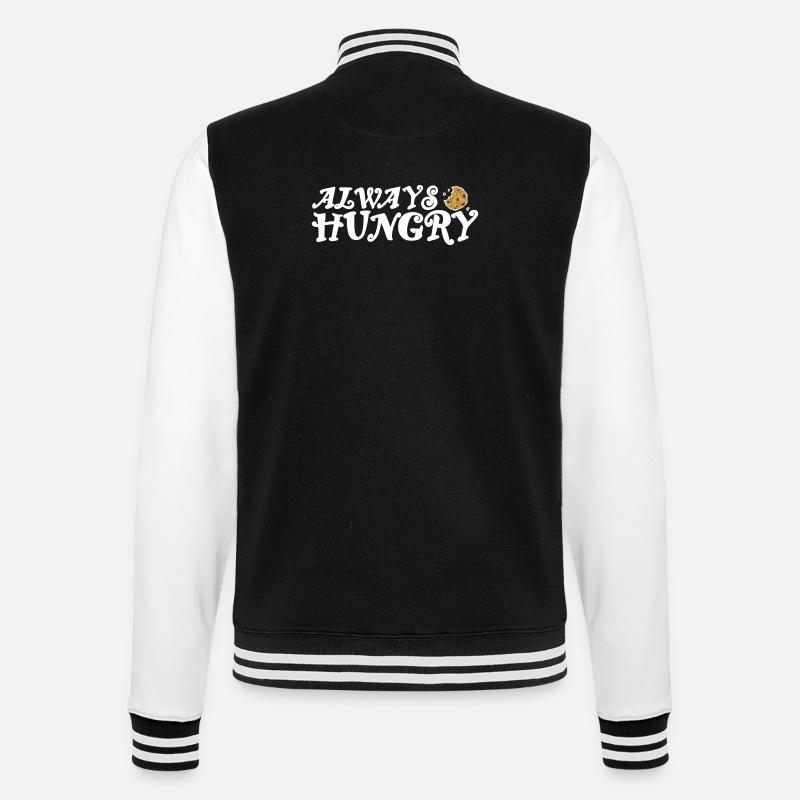 Always hungry helles Design - College-Sweatjacke - Schwarz/Weiß