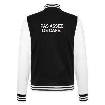 Not enough coffee, humor, fatigue - College Sweat Jacket - black/white - Back - Marisol (170cm)