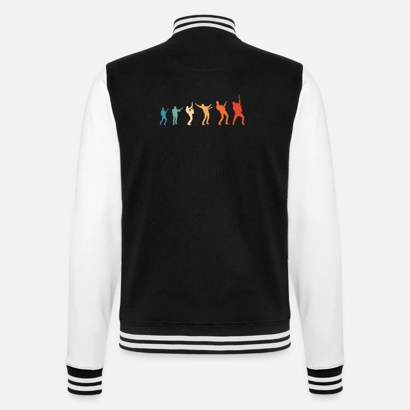 Evolution Rockmusik Rock Gitarrist - College-Sweatjacke - Schwarz/Weiß