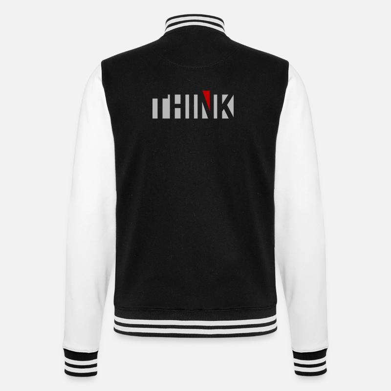 THINK - College-Sweatjacke - Schwarz/Weiß