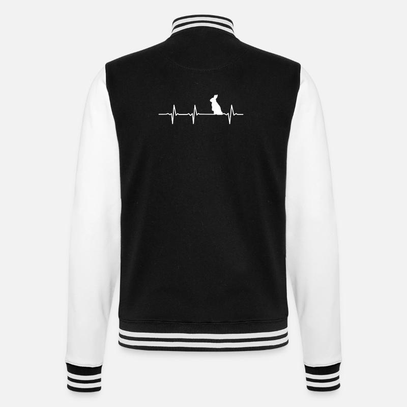 Bunny Pulse Pattern - College Sweat Jacket - black/white