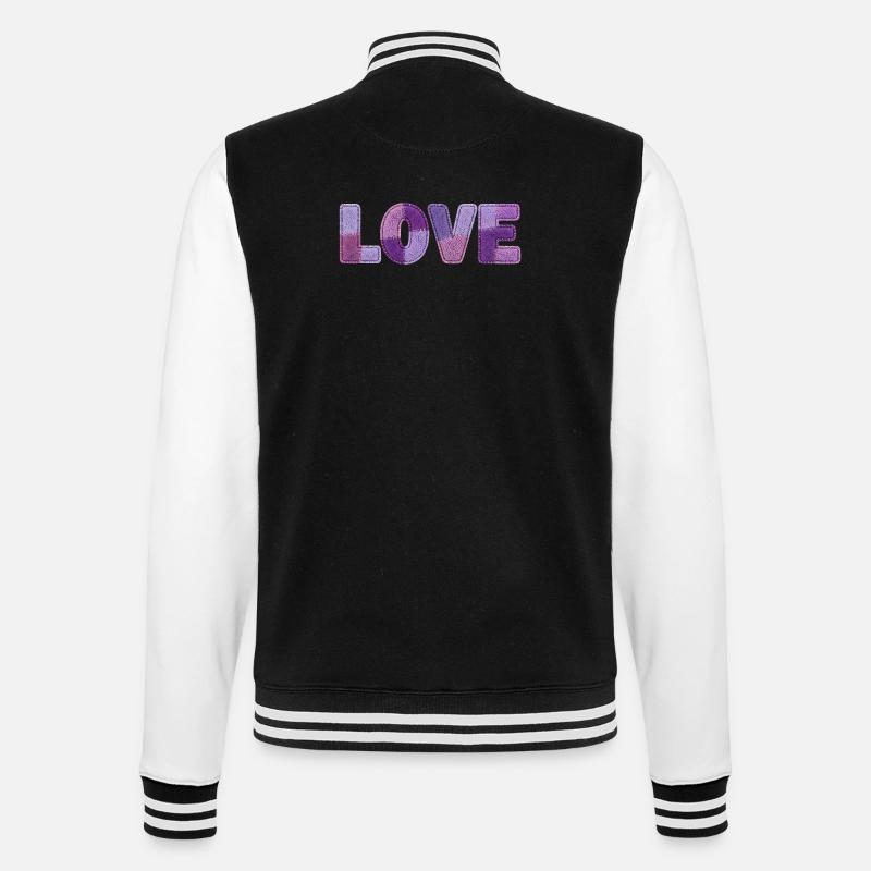 Patchwork Love – Trend Print - College-Sweatjacke - Schwarz/Weiß
