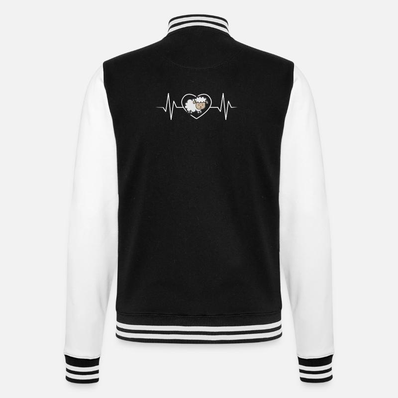 Schaf - College-Sweatjacke - Schwarz/Weiß