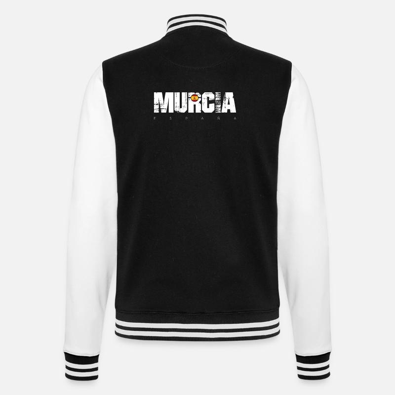 Murcia Spain Distressed Text - College Sweat Jacket - black/white