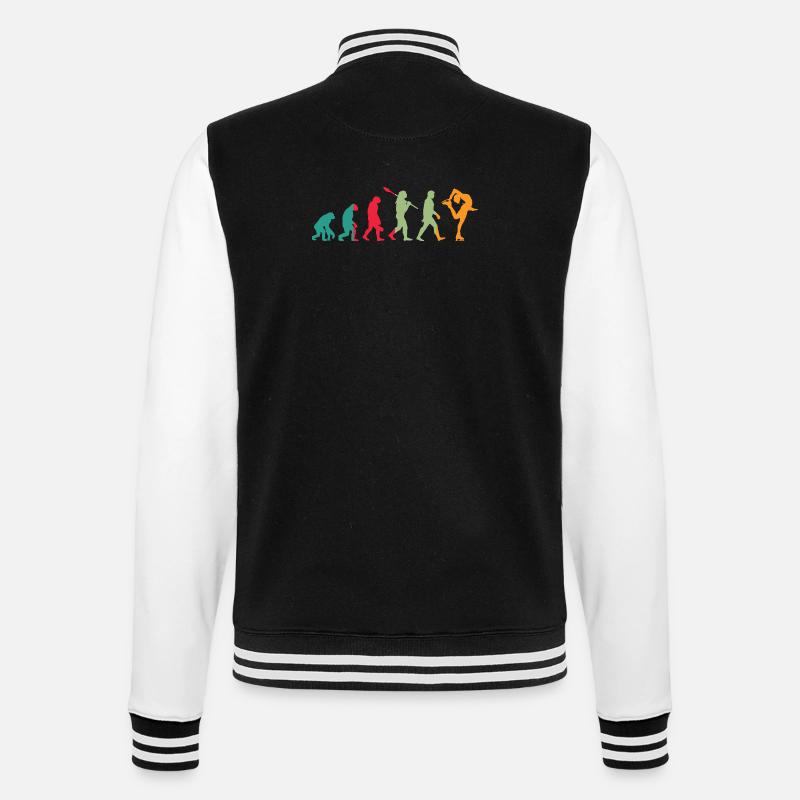 Eislauf Evolution Schlittschuh Entwicklung Winter - College Sweat Jacket - black/white