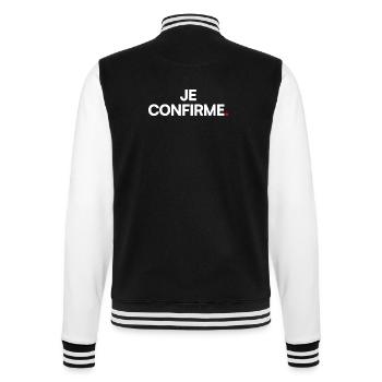 JE CONFIRME | Expression humour minimaliste - Veste Teddy - noir/blanc - Dos - Marisol (170cm)