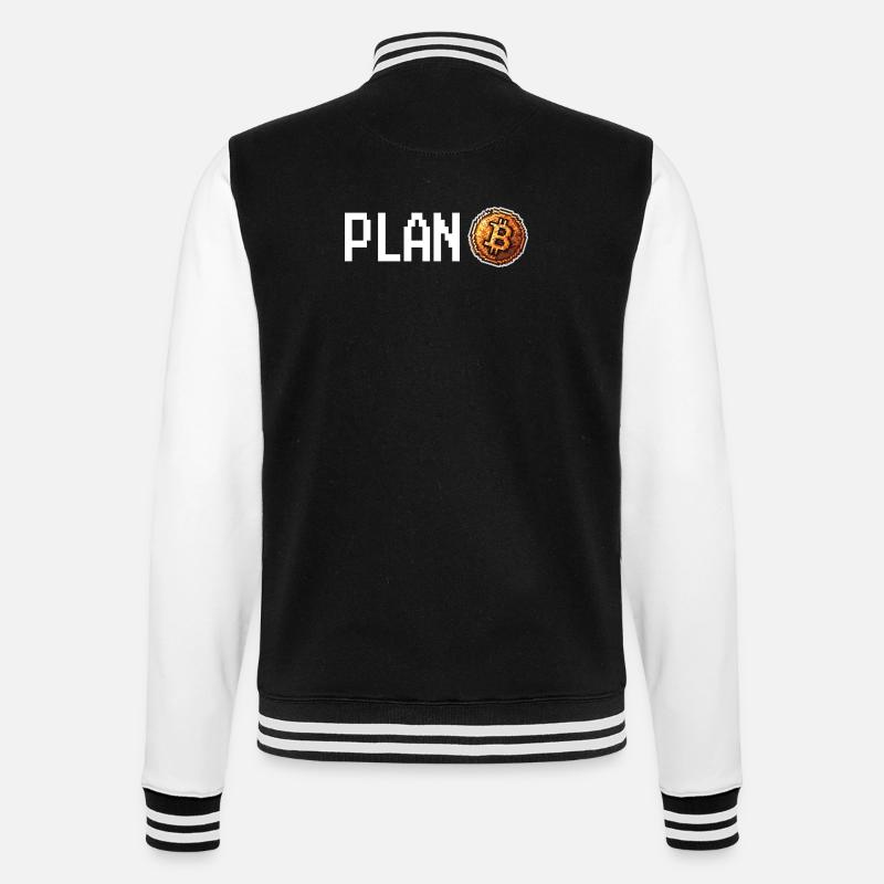 Plan Bitcoin Retro Pixel - College Sweat Jacket - black/white