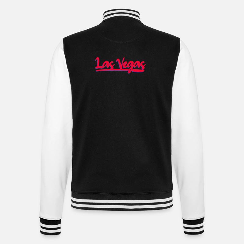 Las Vegas Neon Script - College-Sweatjacke - Schwarz/Weiß
