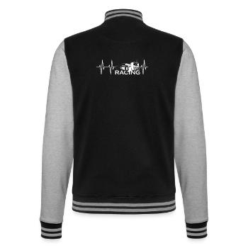 Pulse Formula Sketch Heartbeat Course de voitures de course - Veste Teddy - noir/gris chiné - Dos - Marisol (170cm)