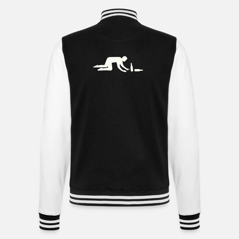 Silhouette d’ivrogne avec bouteille - Veste Teddy - noir/blanc