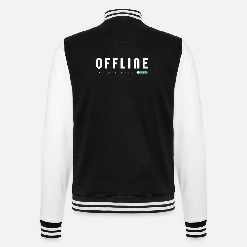 Offline is the new bio - College Sweat Jacket - black/white
