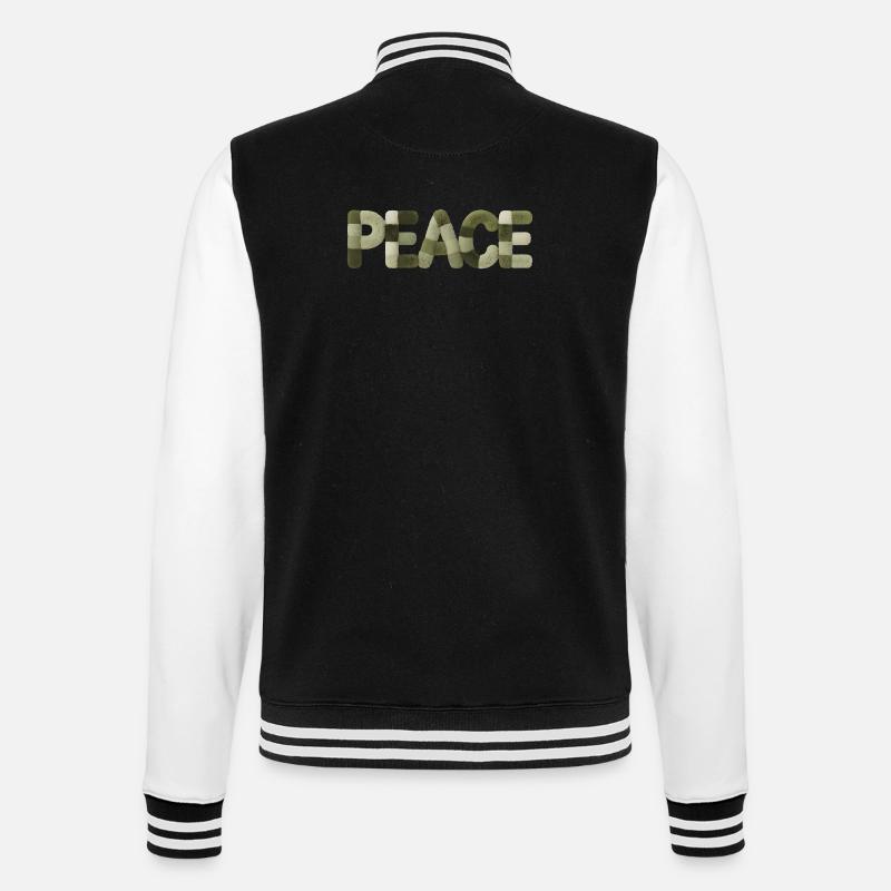 Modern Patchwork Peace Style Sticker - College-Sweatjacke - Schwarz/Weiß
