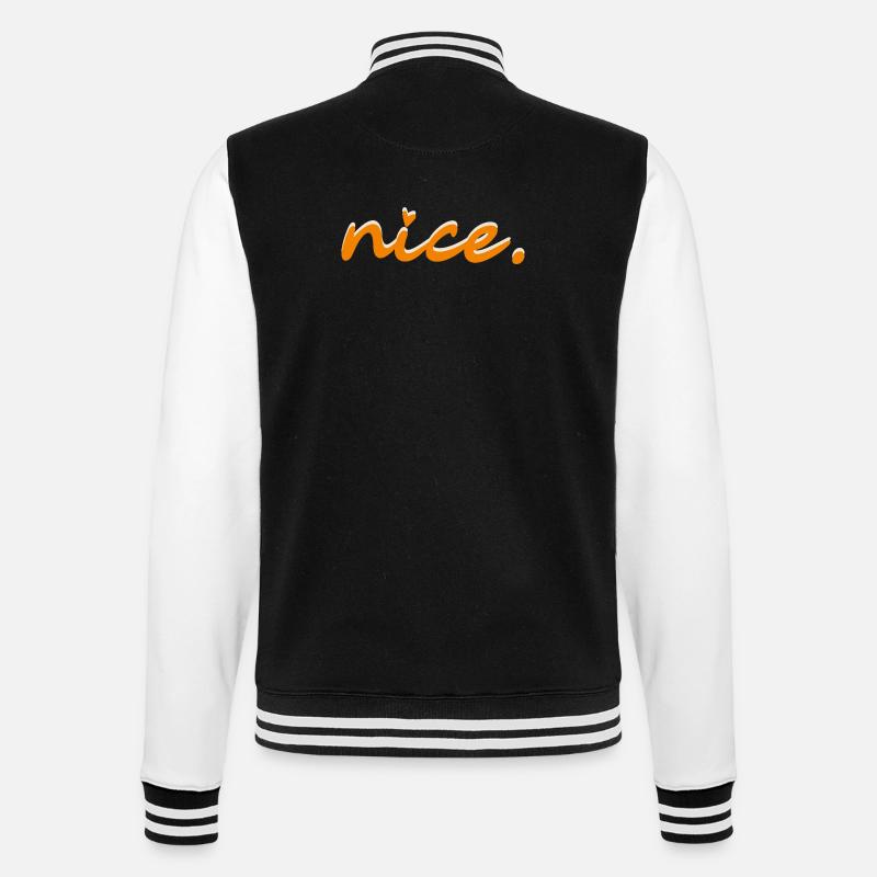 nice (orange with light shadow) - College Sweat Jacket - black/white