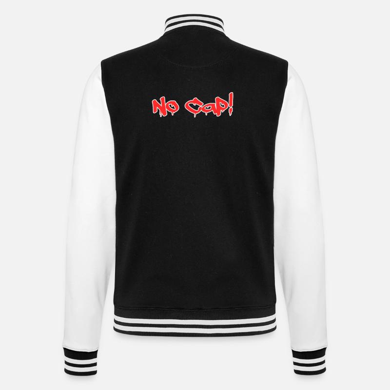 No Cap! - Graffiti Style - College Sweat Jacket - black/white