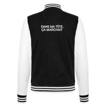 IN MY HEAD IT WORKED. | Humor - College Sweat Jacket - black/white - Back - Marisol (170cm)