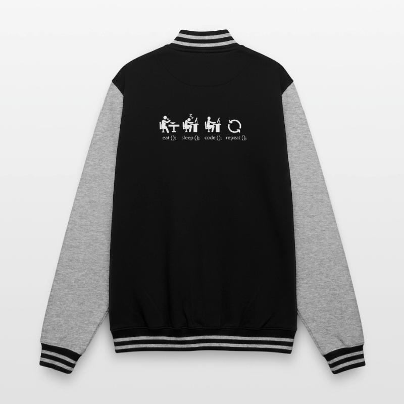 Eat Sleep Code Repeat - Funny Software Engineer College Sweat Jacket