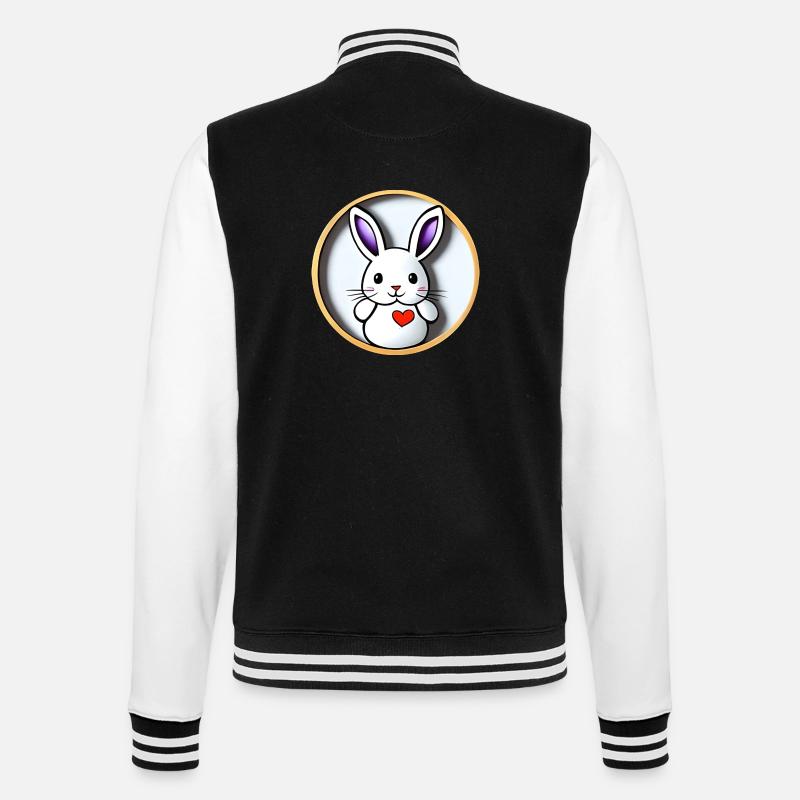 Cute Bunny Easter Bunny - College Sweat Jacket - black/white