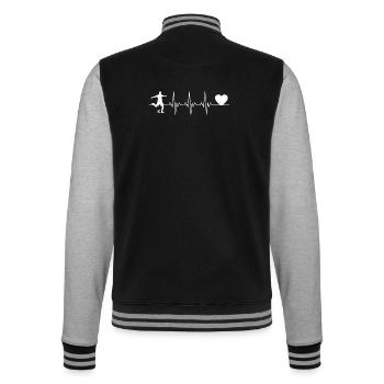 Heartbeat in the game - College Sweat Jacket - black/heather grey - Back - Marisol (170cm)