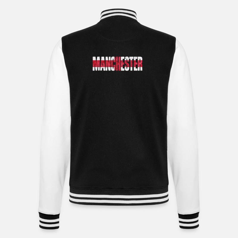 Manchester England - College-Sweatjacke - Schwarz/Weiß