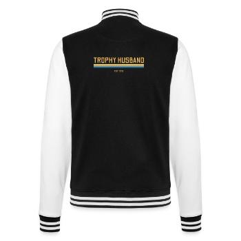 Trophy Husband 1991 Retro Hasband Jubiläum - College-Sweatjacke - Schwarz/Weiß - Hinten - Marisol (170cm)