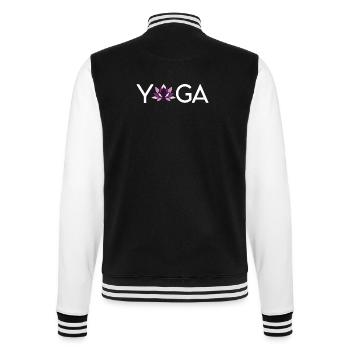 Yoga Geschenkidee - College-Sweatjacke - Schwarz/Weiß - Hinten - Marisol (170cm)