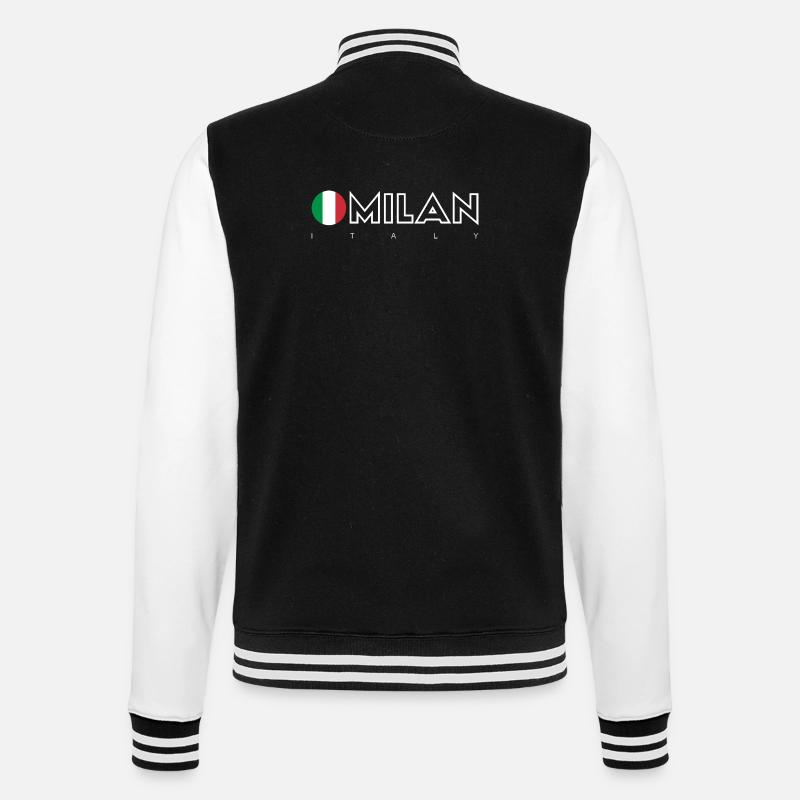 Mailand - College-Sweatjacke - Schwarz/Weiß