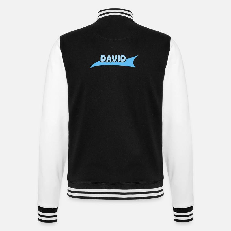 First name David - College Sweat Jacket - black/white