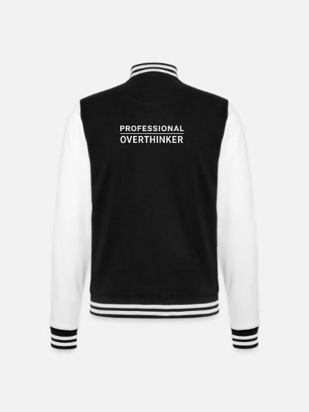 Professional Overthinker – Introvert Humor - College Sweat Jacket - black/white