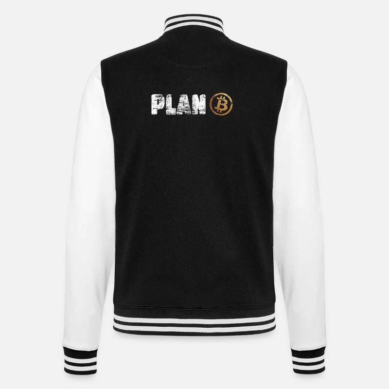 Plan Bitcoin Plan B - College Sweat Jacket - black/white