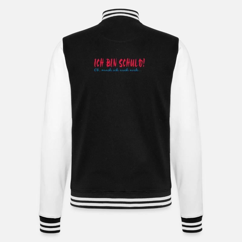 Ich bin Schuld - College-Sweatjacke - Schwarz/Weiß
